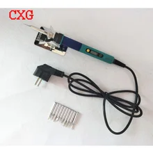 ЕС plug 936d цифровой ЖК-Регулируемый температурный Электрический паяльник электрическая паяльная ручка 220 в 60 Вт+ 10 шт. Наконечники+ держатель