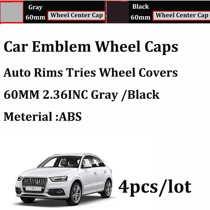 4 шт. для AUDI A1 A2 A3 A4 A5 A6 A7 A8 Q1 Q3 Q5 Q7 Автомобильная эмблема колпачки центральной