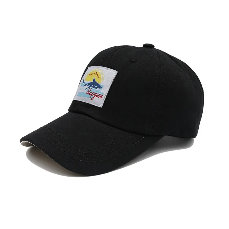 

Spring and Summer Animal Patch Cotton Baseball Cap with Shark pattern Letter Curved bill Outdoor Dad Hat for Men Women Sport