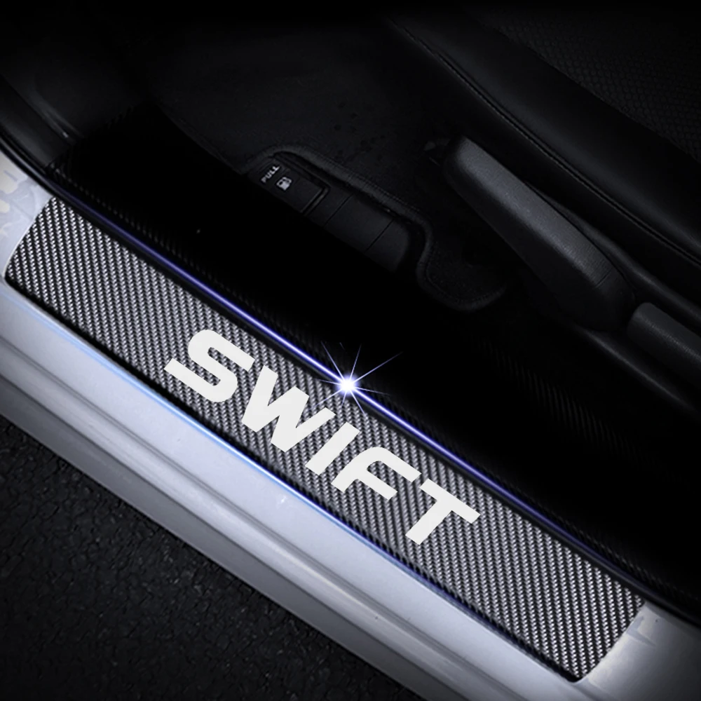 Порога защитная накладка для Suzuki Swift 4D углеволоконная виниловая Стикеры порога
