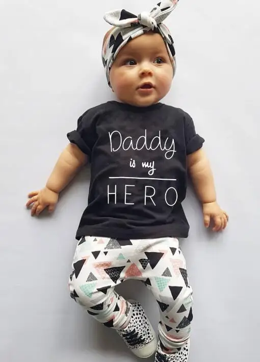 3 piezas traje Bebé Niña Conjunto Ropa Bebe Top T-Shirt Pantalones Ropa de Bebes