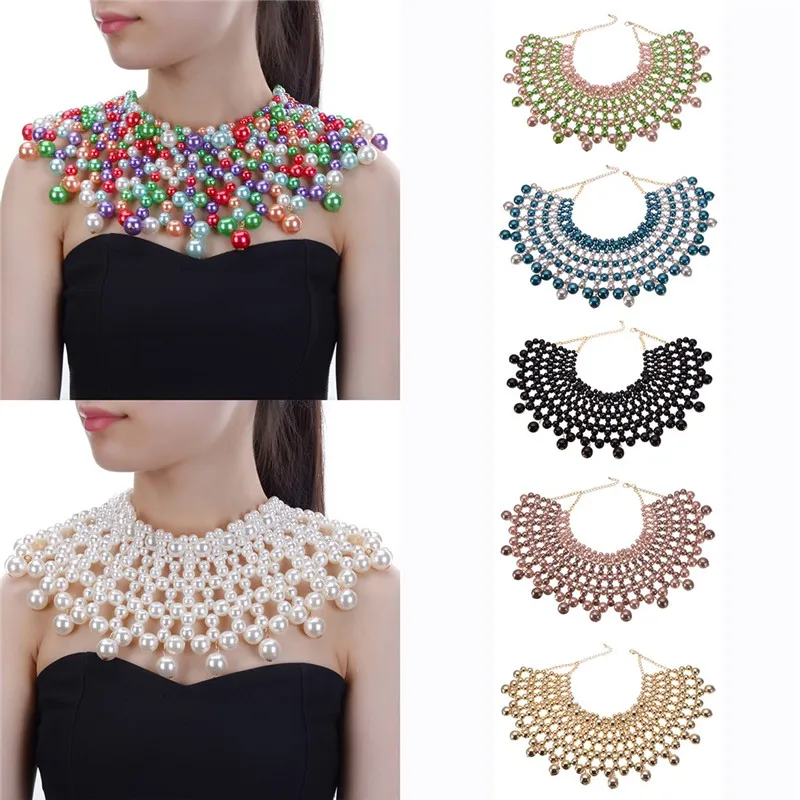 Beste 10 Kleuren Chunky Statement Ketting Voor Vrouwen Neckcklace Bib Kraag Choker Handgemaakte Ketting Maxi Sieraden