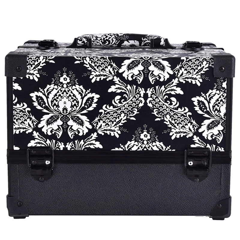 

new design Leopard checks leaves ABS&PU Make up Box Makeup Case Beauty Case Cosmetic Bag Multi Tiers Lockable Jewelry Box