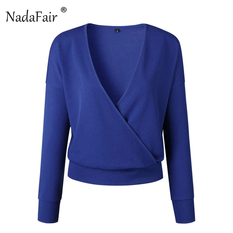 deep v knitted sweater female2
