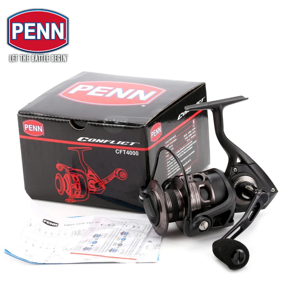 PENN CONFLICT CFT 4000 5000 6000 8000 Spinning Fishing Reel 7BB+1RB HT-100  All Metal Reel Saltwater Fishing Tackle
