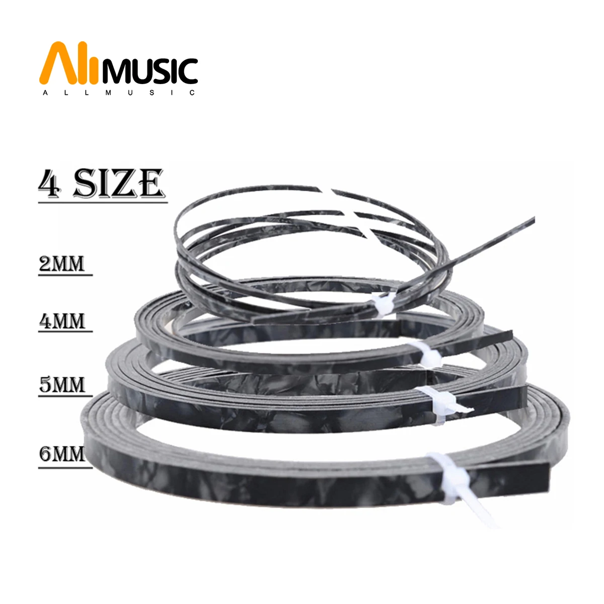 

Colorful Celluloid 6/5/4/2 mm Width Guitar Binding Purfling 5 Feet Length Black Pearl