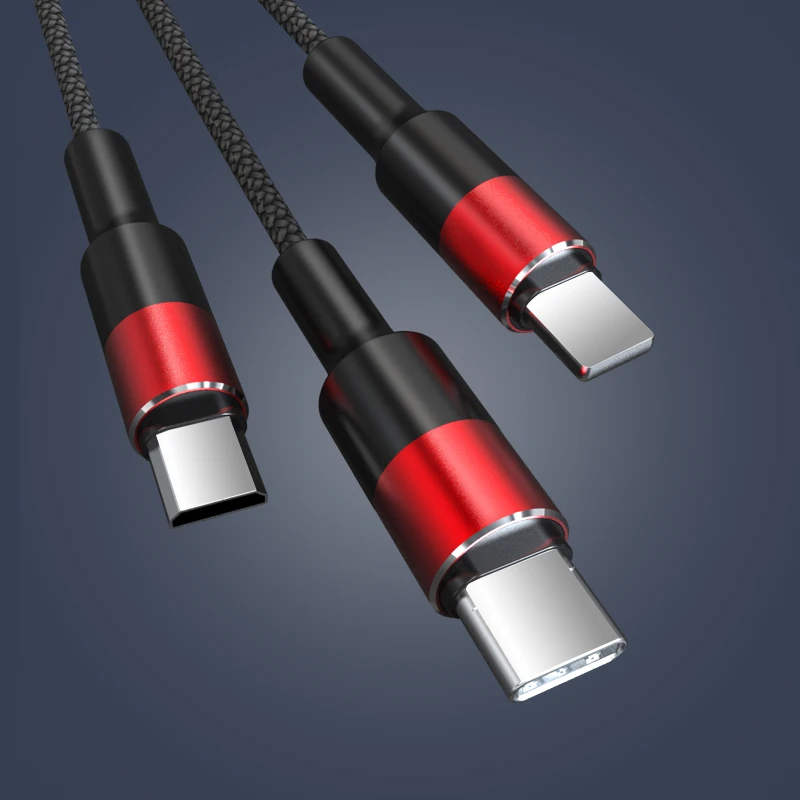 

MOXOM 3 in 1 2m 3m USB Cable for Mobile Phone Micro USB Type C Charger Cable for iPhone Charging Cable Micro USB Charger Cord