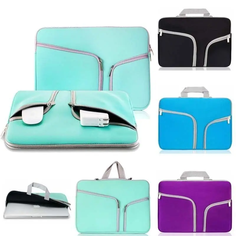 

Laptop Cover Case Ultrabook Notebook Sleeve bag Neoprene Zipper Pouch with Handle Pocket For Macbook Pro Air Retina 11 13 15