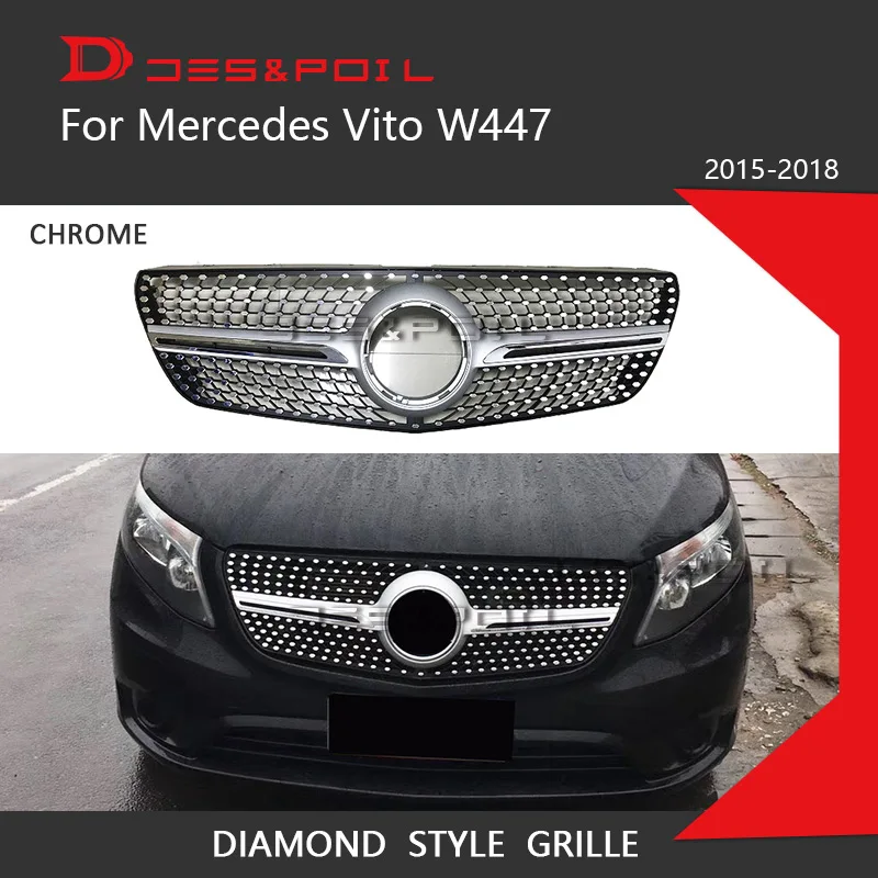 Vito Алмазная решетка черный серебристый хром для Mercedes Benz MPV эксклюзивный передний