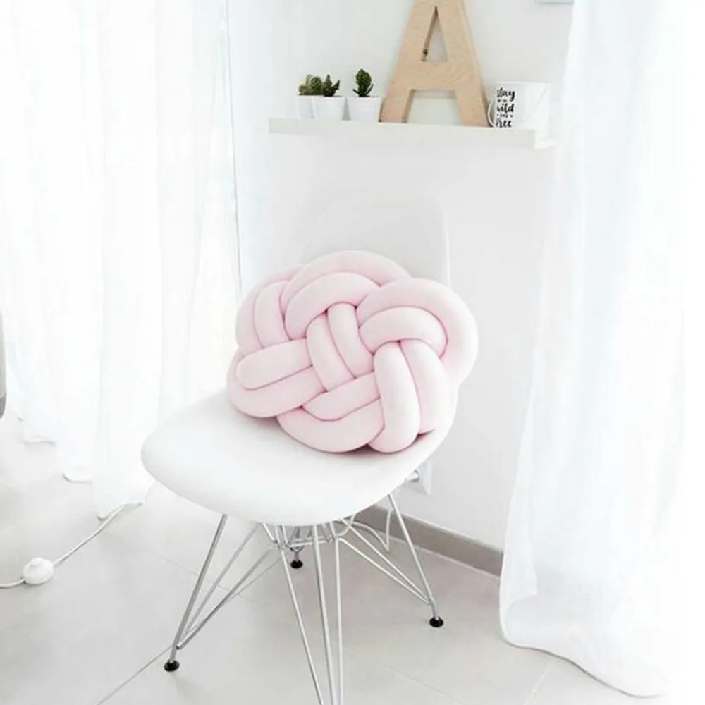 

Handmade Pillow Tie Knot Ball Creative Sofa Nordic Concise Pillow Cushion Bed Decoration Kids Room Modern Decoration Pillows