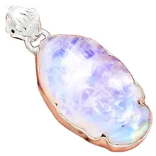 Lovegem подлинный Радужный Лунный Камень Будда кулон стерлингового серебра 925 пробы, 40 мм, AP2892