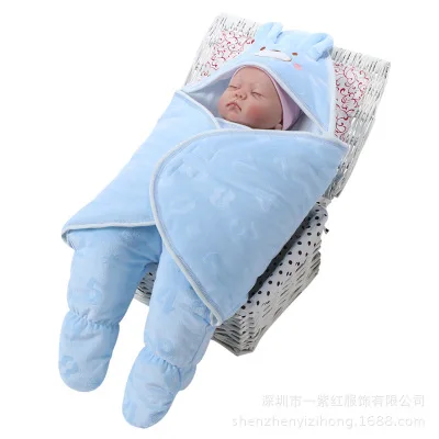 Детский спальный мешок, зимний спальный мешок для дома, уличная хлопковая коляска, детский спальный мешок с рукавами, Детские спальные мешки с рукавами - Цвет: 75cm 0-3months