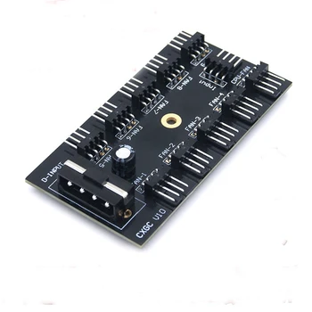 

Newest Black PC 1 To 10 4Pin Molex Cooler Cooling Fan Hub Splitter Cable PWM 12V 4Pin Power Supply Adapter For PC Mining