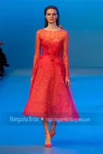2016 Elie Saab Design Abendkleid Tulle Mit Blumen Luxus Kleider Cocktail Party Robe De Soiree MY1019-17