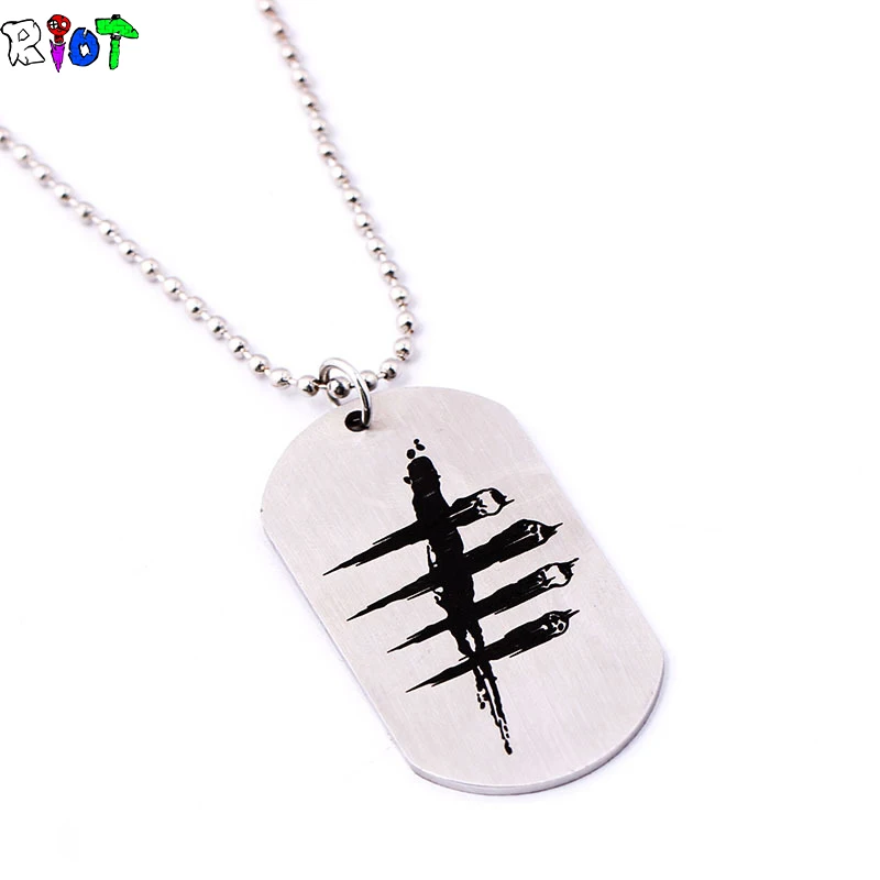 

DroidHaunt Game Dead by Daylight Necklace Stainless Steel Round Bead Chain Pendant Dog Tag Chain Necklace Men Jewelry Fans Gift