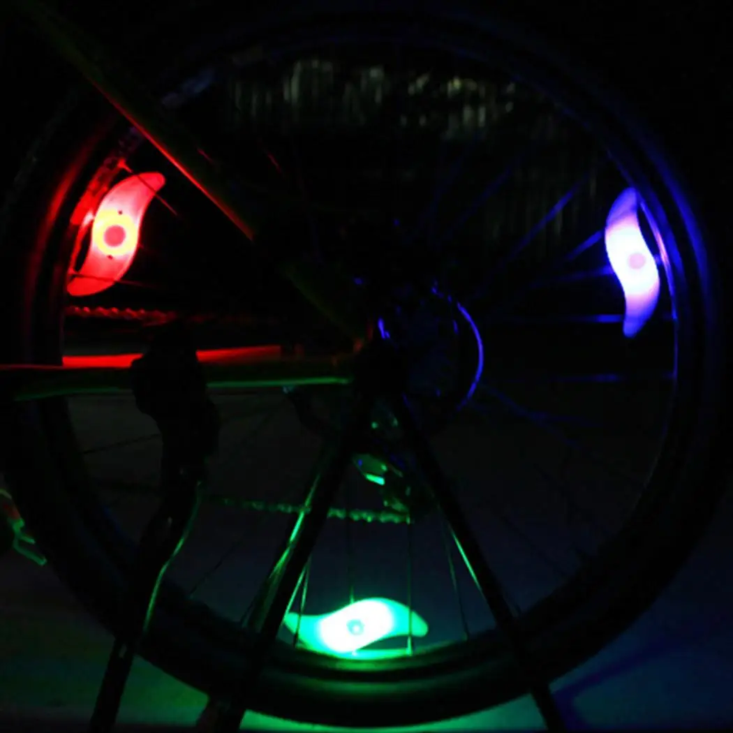 

1PC Bicycle Light Bike Lamp LED Tyre Tire Valve Caps Wheel spokes Cycling Lanterns For Bicycle Accessories Red Blue Green Colorf