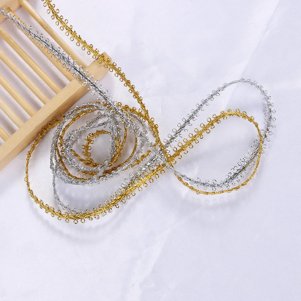 NEW 5 Meter Gold Silver Optional Lace Ribbon Cosplay Costume Performance Stage Decoration Lace Ribbon DIY Headwear Accessories