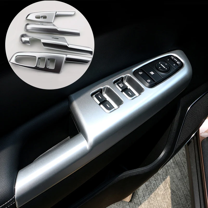 

For KIA Sportage QL 2016 2017 LHD Car Door Armrest Panel Window Switch Lift Buttons Covers Trim Interior Decoration Accessories