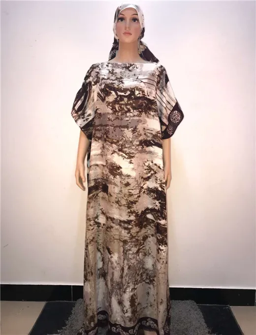 Размер 145 см Длина 100 см ширина мусульманское женское длинное платье Высокое качество красивый Печатный дизайн Африканское платье для
