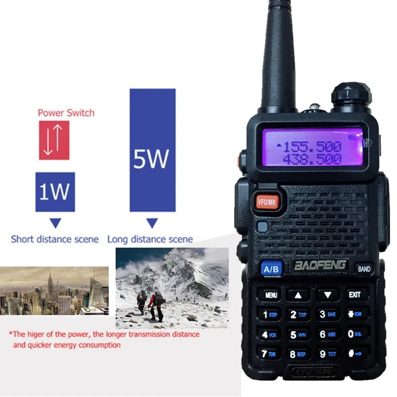 Baofeng UV-5R Радио Walkie Talkie UHF, Портативный Полиция Сканер радио Intercome HF трансивер баофенг 5R UV5R