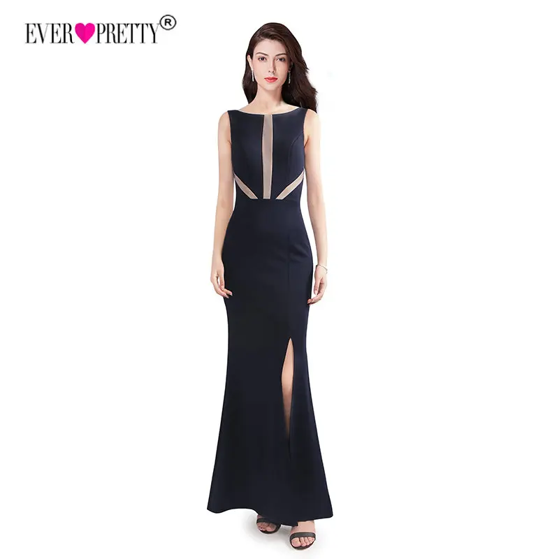 

Robe De Soiree 2018 Ever Pretty EZ07531NB New Elegant Mermaid Long Formal Evening Dress With Side Split Sexy Backless Party Gown