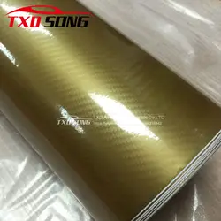 Новое поступление глянцевое золото 5D карбоновое волокно виниловая Автомобильная виниловая пленка 5D карбоновая пленка для автомобиля