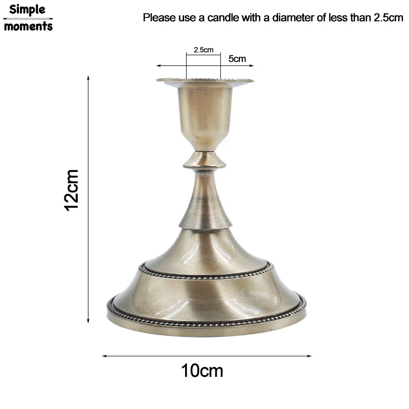 Простые моменты металлический классический европейский стиль подсвечник Свадебные украшения декоративный подсвечник для дома бронза