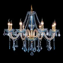 Coffee shop Blue crystal chandelier led candle holder French Restaurant Candle Chandelier Light E14 led home lighting candelabro