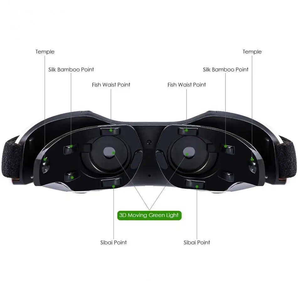 Беспроводной 3D перезаряжаемый зеленый светильник для восстановления глаз, массажер для глаз для детей, лечение близорукости, очки для массажа глаз, средство для ухода за глазами