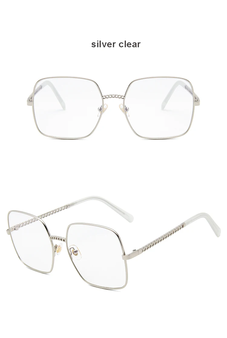 LongKeeper модная рамка для очков металл прозрачные линзы квадратные очки Женский Большой цвета: золотистый, Серебристый Аксессуары для глаз Óculos де Грау