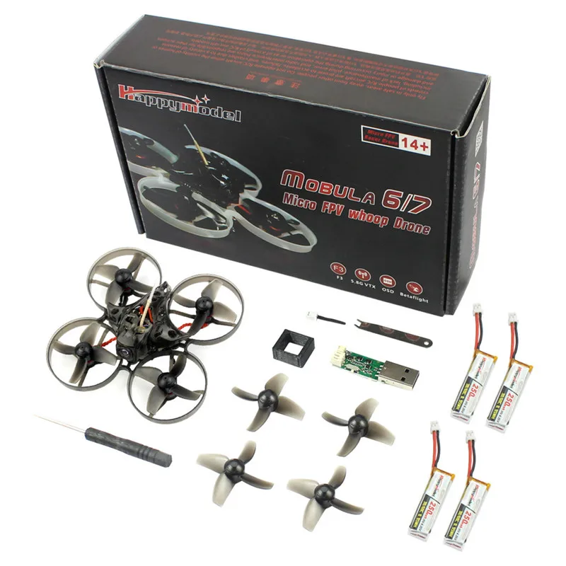 Happymodel Mobula7 75 мм Crazybee F3 Pro OSD 2S Whoop FPV гоночный Дрон с обновлением BB2 ESC 700TVL Радиоуправляемый гонщик, сделанный Квадрокоптер bnf