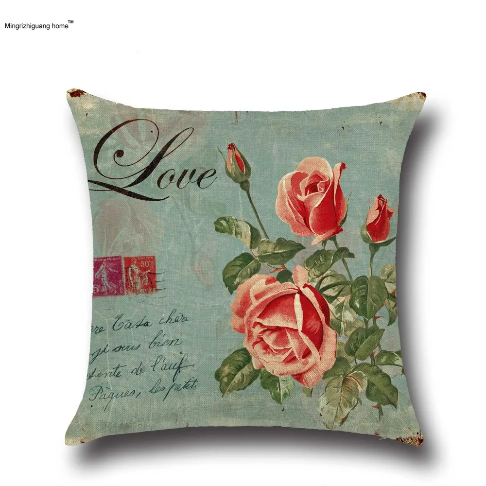 18/" Flowers Butterfly Cotton Linen Pillow Case Cushion Cover Home Decor
