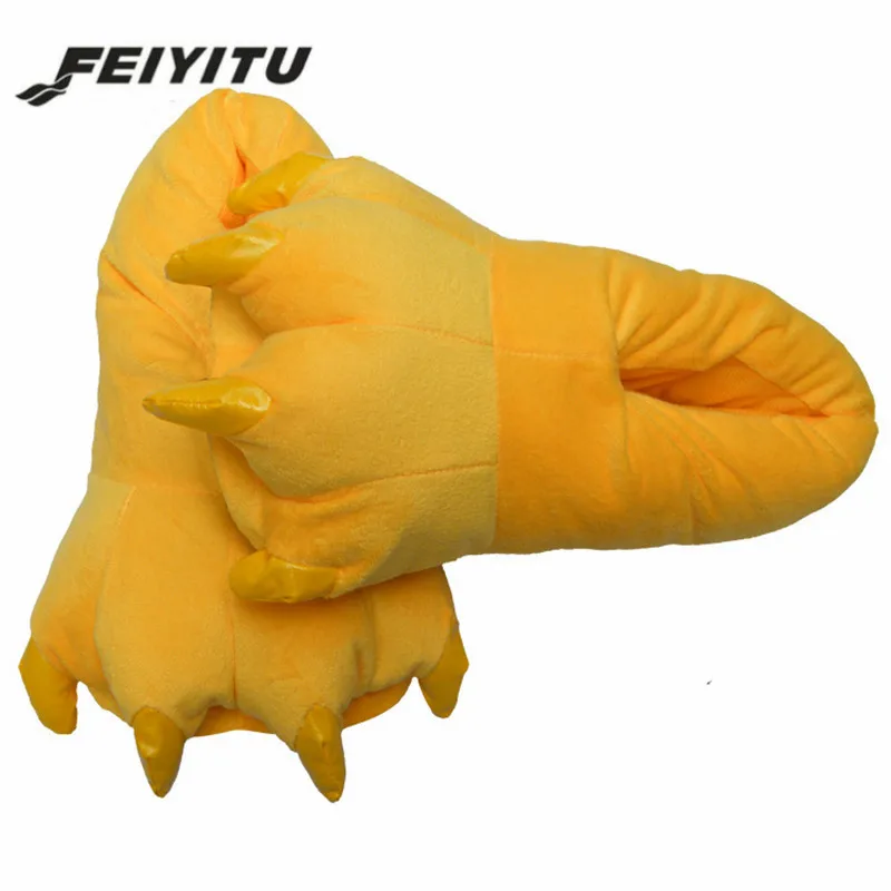 

Feiyitu Winter Home Warm Paw Plush Slippers Thermal Cotton Soft Funny Animal Christmas Monster Claw Slippers Indoor\Floor Shoes