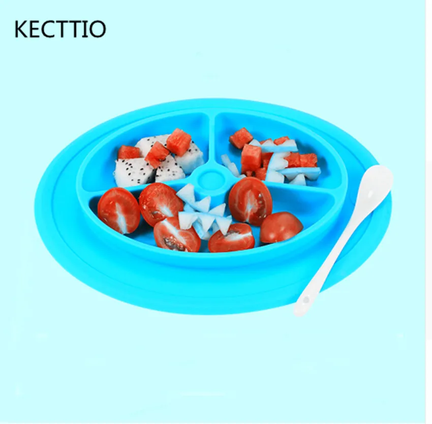 

Kids One Piece Silicone Placemat Plate Dish Food Tray Table Mat for Baby Toddler