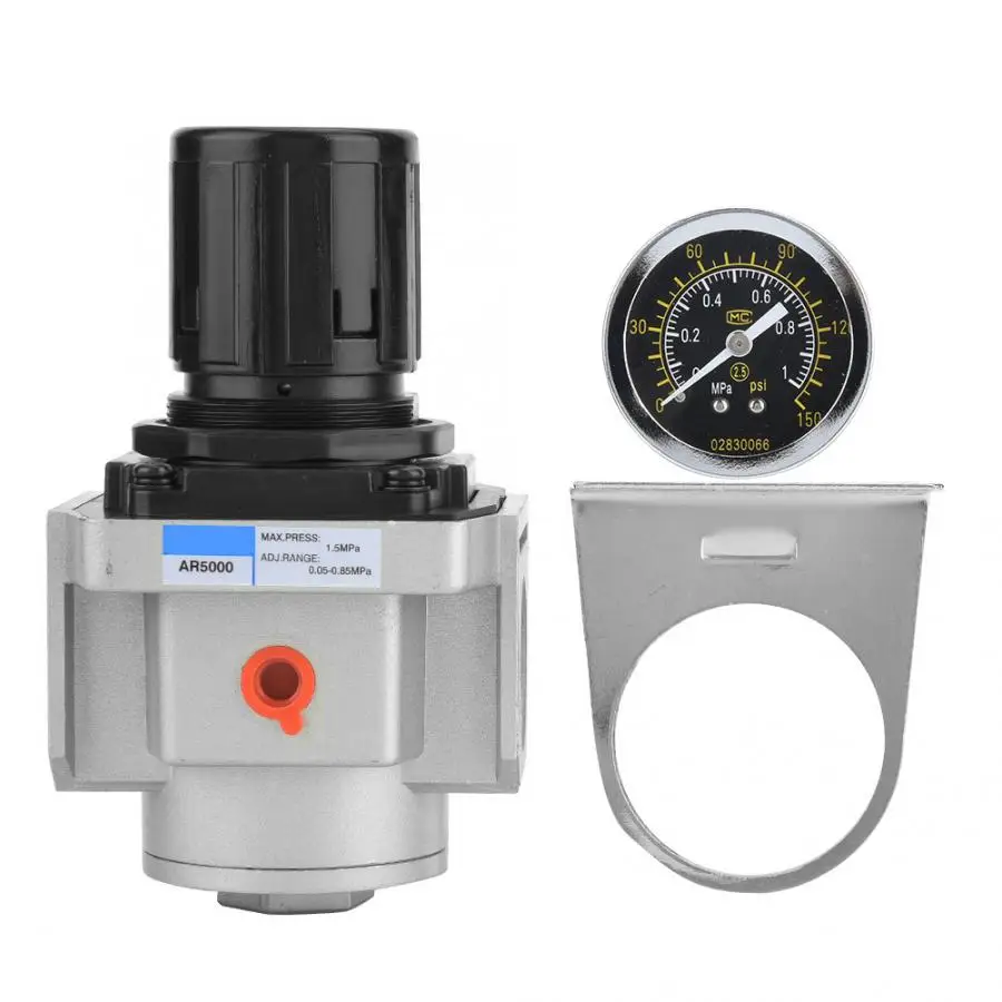 

AR5000-10 SMC Air Source Compressor Adjustable Pressure Regulator Reduce Valve Electric Magnetic Valve