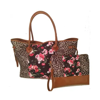 

Fashion Women Handbag Flower and Leopard Print Soft Large Ladies Casual Totes With Hasp Closure Female Shoulder Bags Embroidery