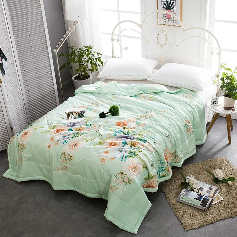 Tencel Summer Quilt Plant Flowers Twill Printing Mechanical Wash