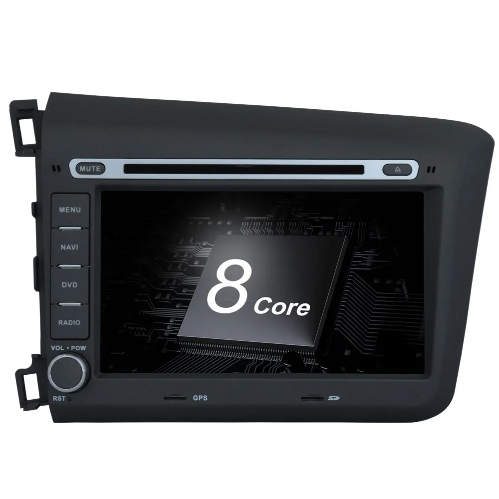 Top 8 Inch 8 Core Octa Core Android 8.0 Car DVD Multimedia For Honda CIVIC 2012 2013 2014 Car Radio With 4GB RAM 32GB ROM 1024*600 3