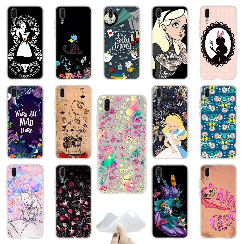 

alice in wonderland madness punk Cover Phone Cases Soft For Huawei P 20 pro P10 Plus P9 P8 lite 2017 P30 pro samrt 2019 Nova 3e