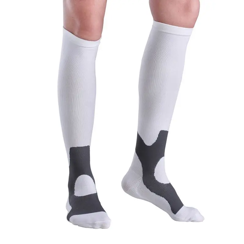 Модные носки унисекс для мужчин и женщин с поддержкой ног, эластичные Компрессионные носки ниже колена