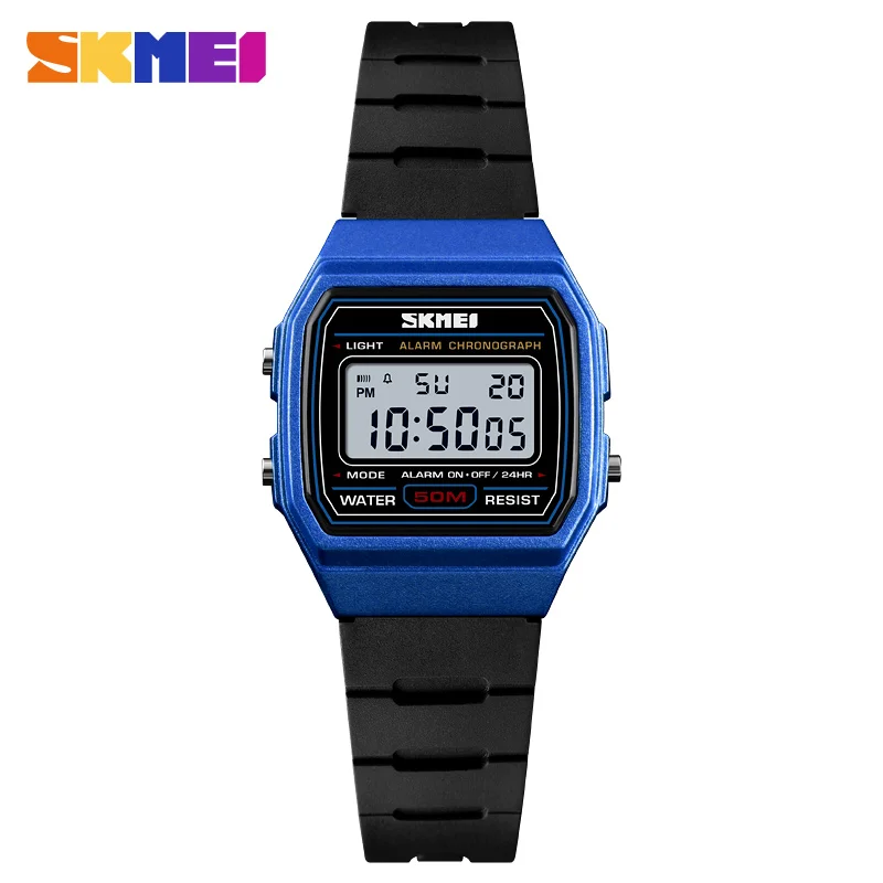 SKMEI новые трендовые детские спортивные часы модные уличные цифровые наручные часы многофункциональные будильник Девочки Мальчики - Цвет: Синий