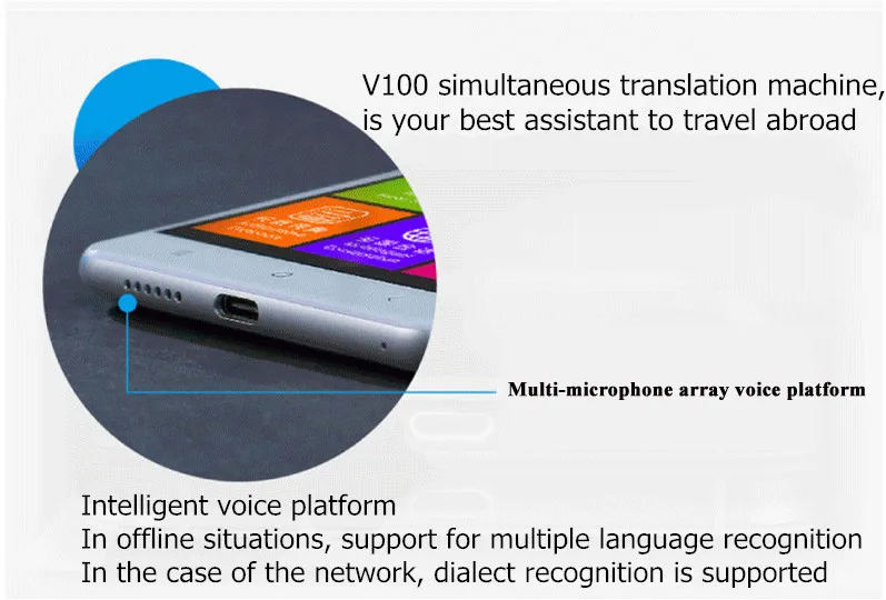 V100 синхронный переводчик телефонные звонки перевод голосовой переводчик сотовый телефон звонок умный переводчик