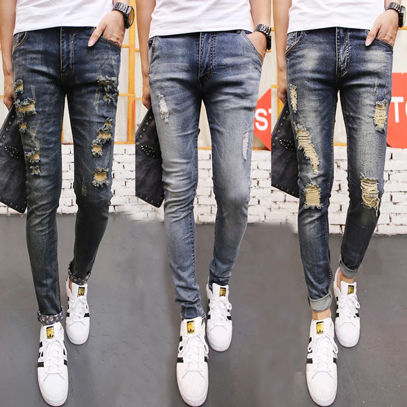 ripped jeans but no skin showing
