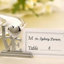 Металлический любовь держатель карточки с именем гостя, любовь держатель для фото, подставки для карт для свадьбы как имя держателя карты