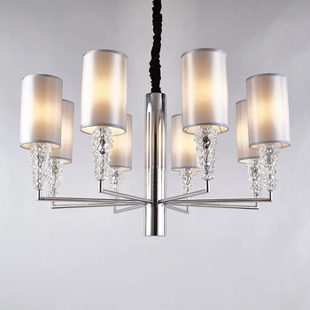 

Modern minimalist stainless steel crystal pendant light personality Restaurant dining room bar hanging lighting lamps