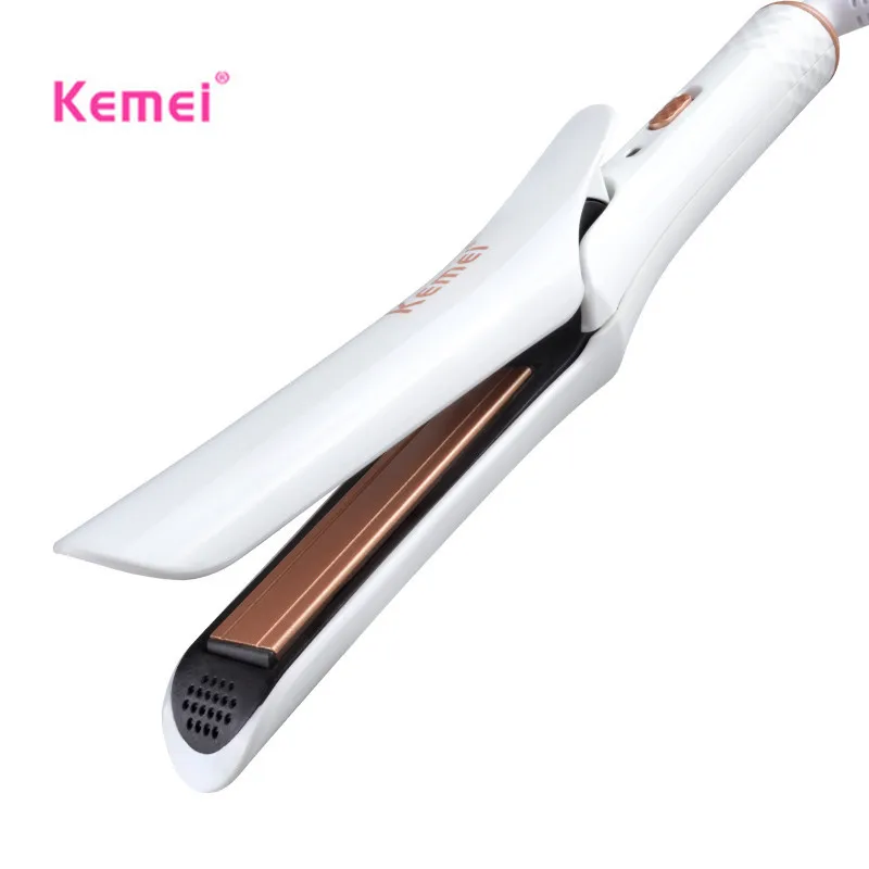 

Kemei New Fast Heating Flat Iron Women Electric Straightening Iron For Hair Curling Irons 220V Hair Straightener EU Plug