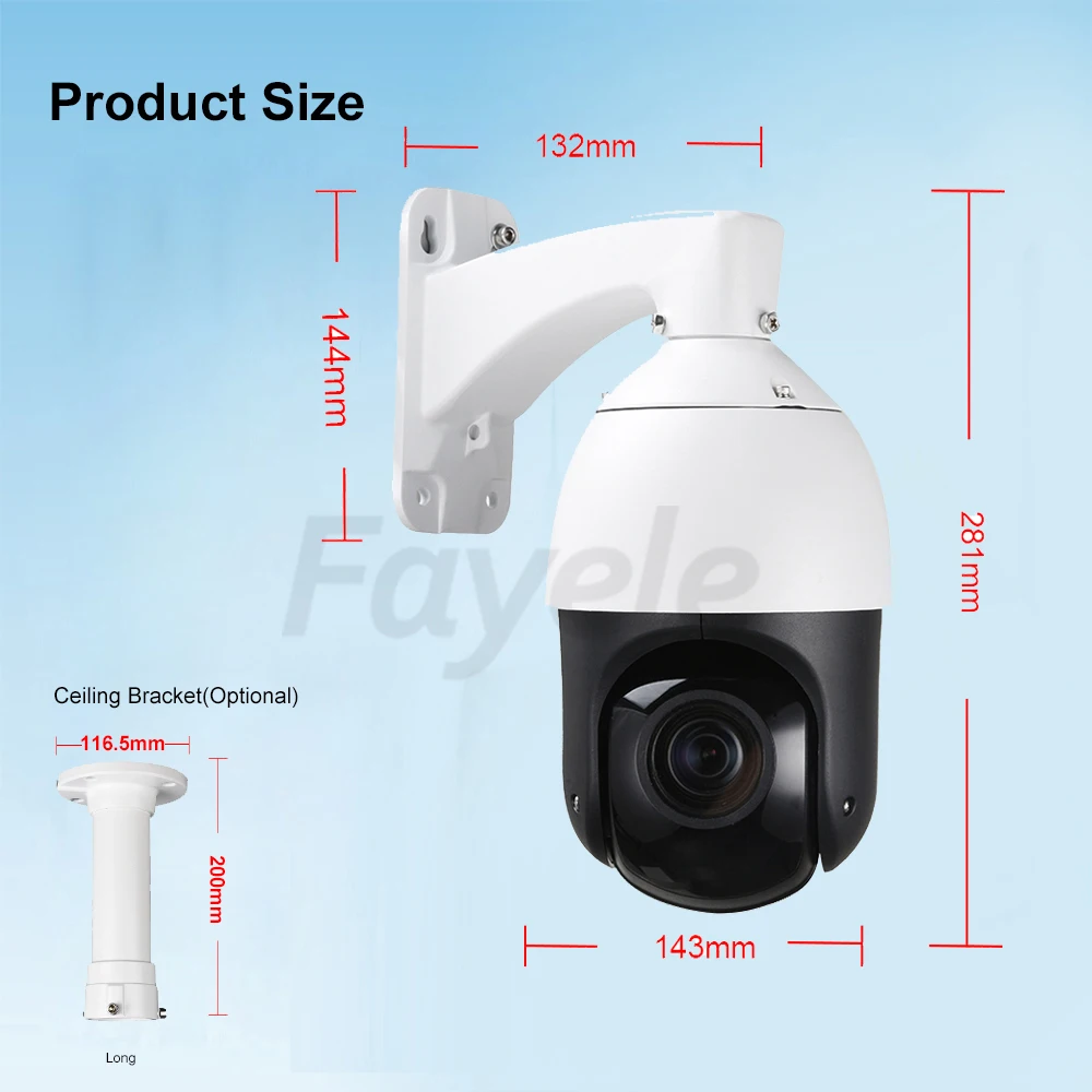 CCTV Security 4" MINI IP66 Waterproof Speed Dome AHD 1080P PTZ Camera RS485 Coaxial PTZ Control 2.0MP 20X ZOOM Auto Focus IR100M