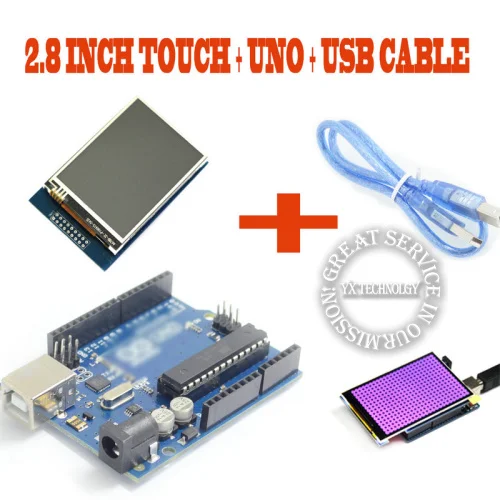 2.8 inch TFT Touch LCD Screen Display Module + UNO R3 Broad +USB Cable diy