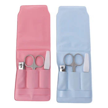 

3Pcs/Set Pedicure Manicure Set Nail Clippers Nails File Eyebrow Scissors Kit Case
