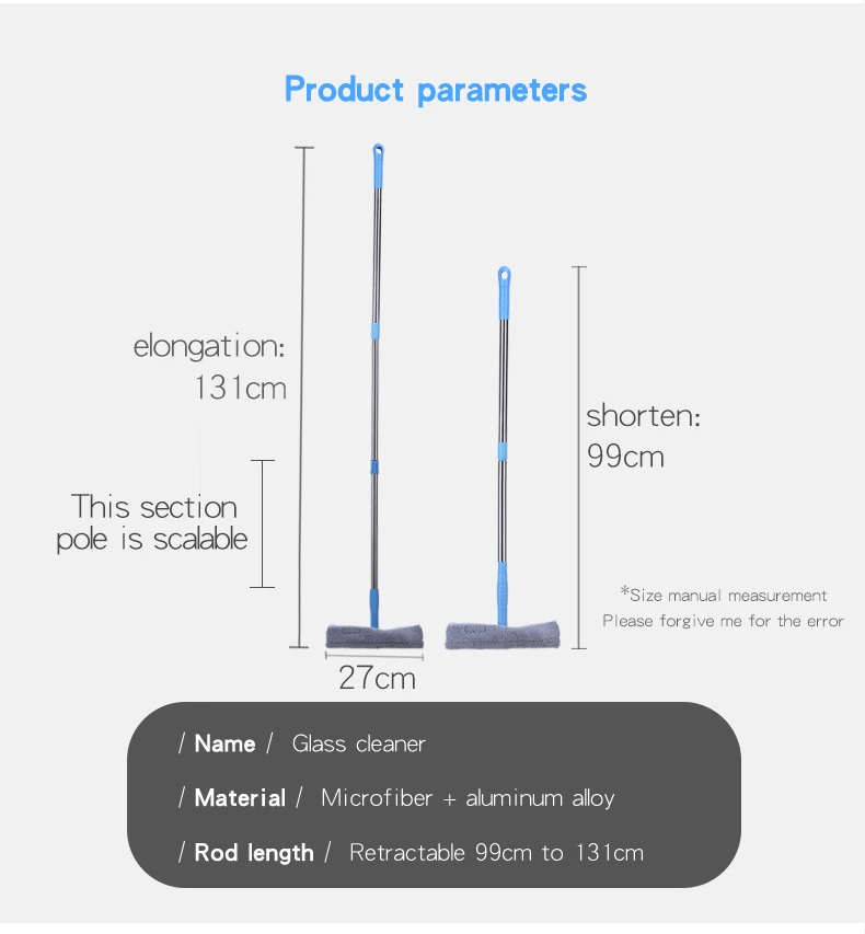 Домашний стеклоочиститель, щетка для чистки стекла, щетка для мытья окон, щетка для мытья стекол, инструмент для чистки, телескопическая, для уборки на высокой высоте